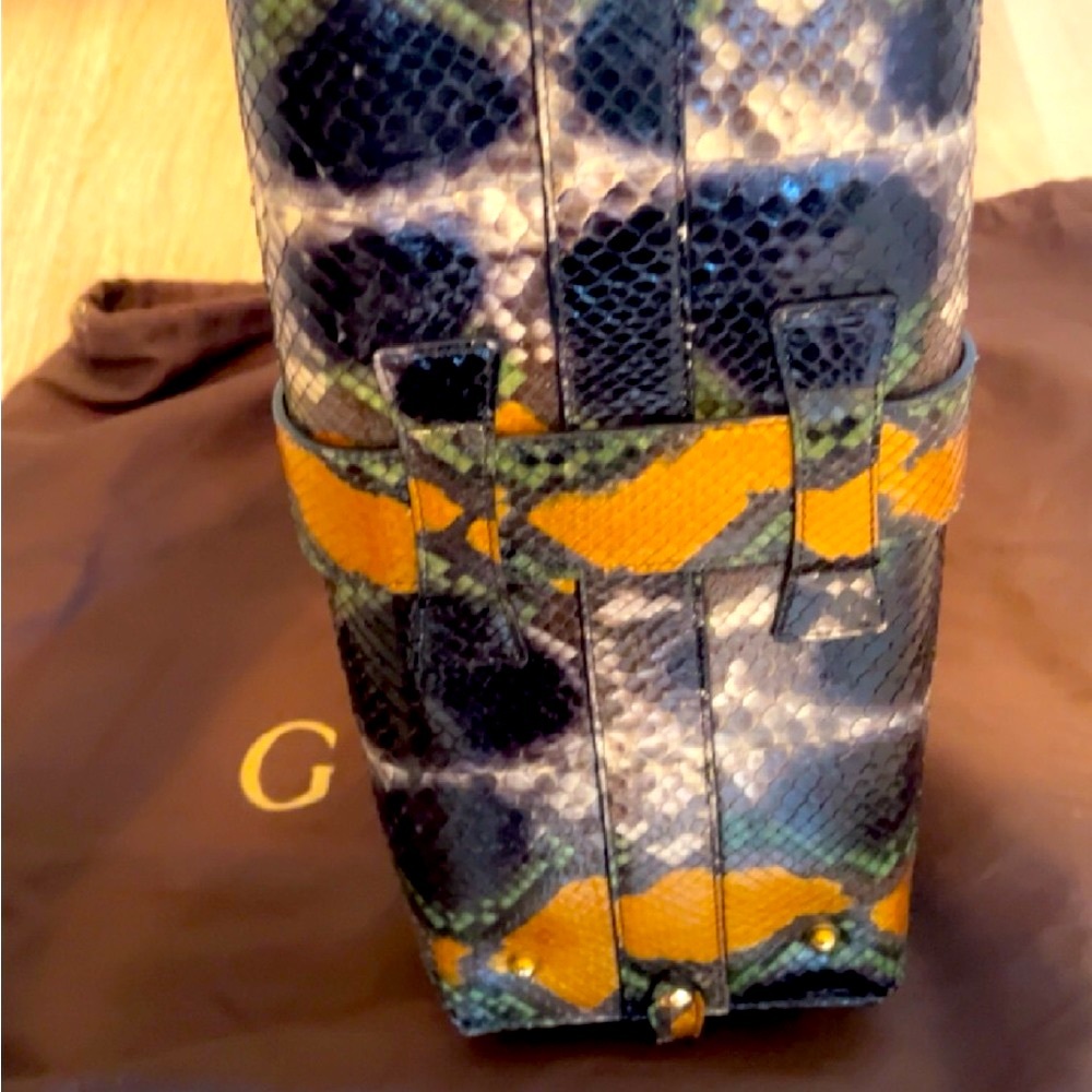 Gucci extremely rare limited, edition Multicolor Python Stirrup Hobo Like New - Picture 14 of 15